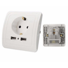 5V 2A EU Wall Outlet Receptacle Socket Switch USB Charger Socket Power Adapter
